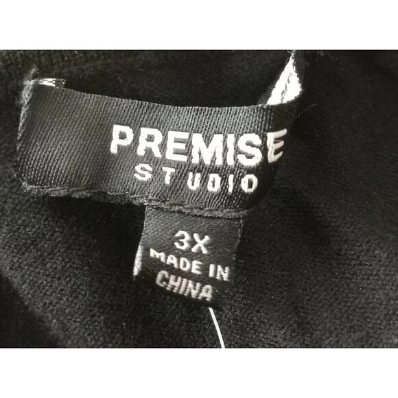 Premise Studio, Button Up Cardigan, Black With pearl Accent Buttons Size 3 XL - Picture 4 of 7